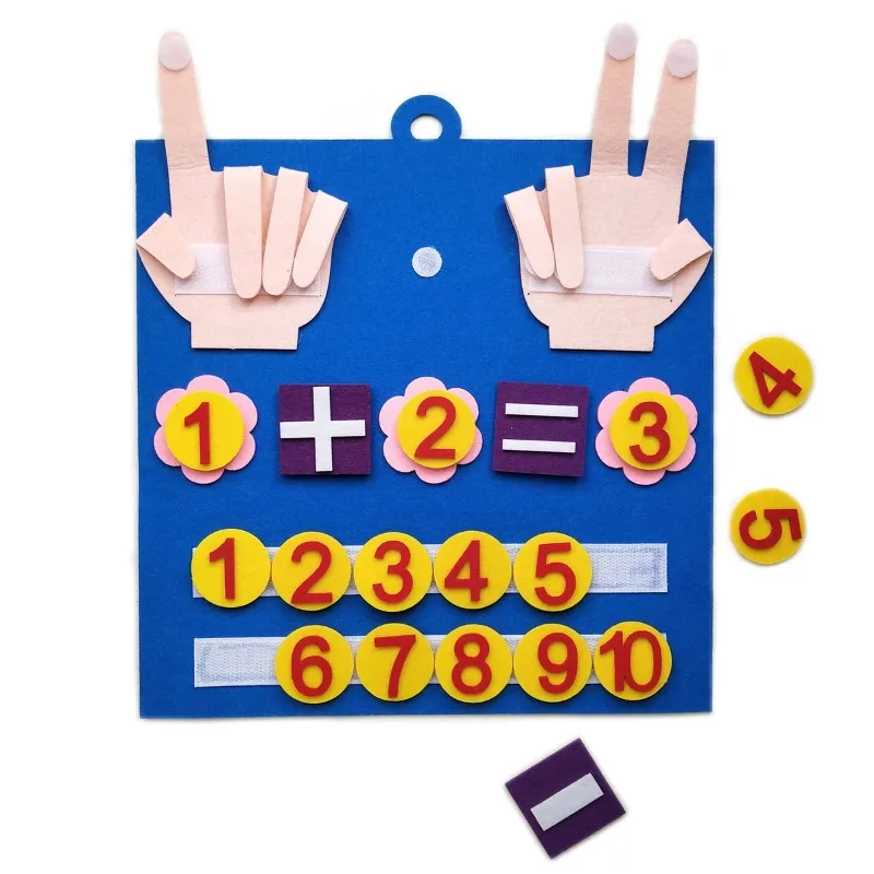 Felt Learning Board DIY Children Creative Early Education Finger Number Math Toys Montessori Concept Teaching Aids For Toddlers