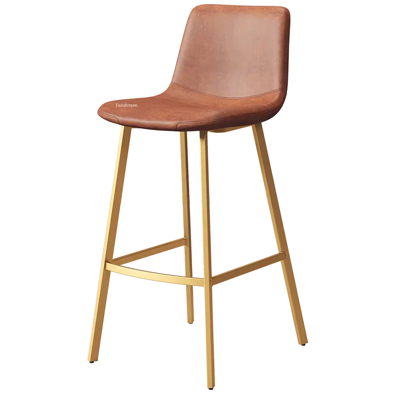 

Nordic Bar Chairs Iron Kitchen Simple Stool Home Furniture European Style High Stool Leisure Cafe Backrest Home