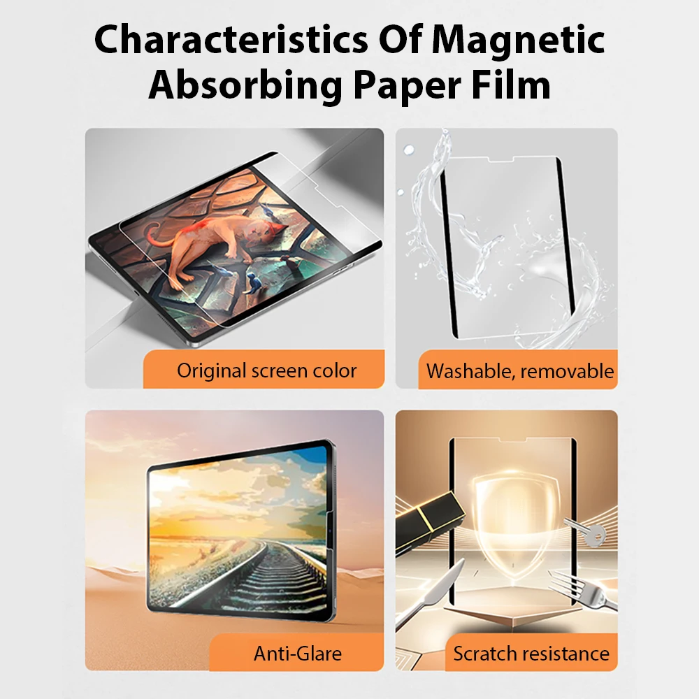 Like Paper Film For Ipad Pro Air 13 11 12.9 2024 9th 10 10th 7th 8th Generation  Screen Protector Air 5 4 3 Mini 6 Magnetic Film