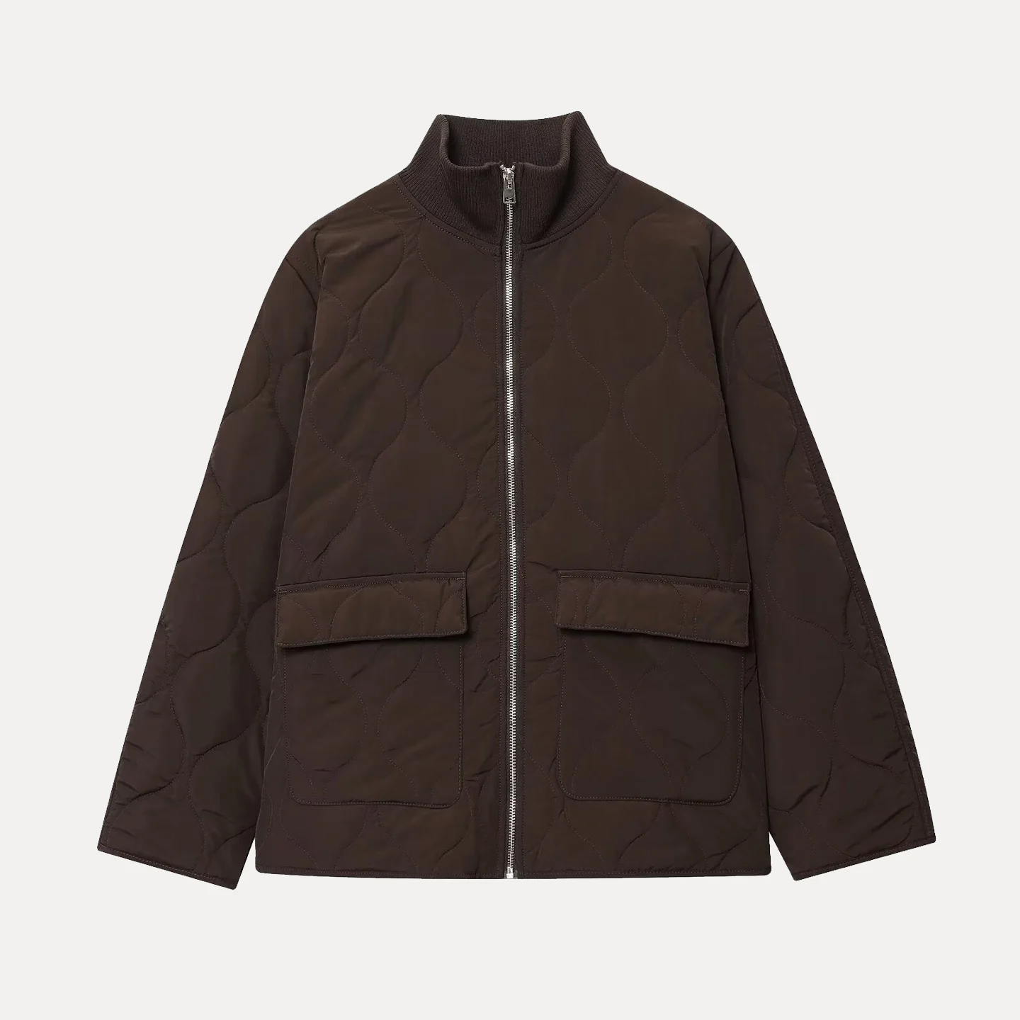 

Faionable Casual Oversized Quilted Jaet Thin Outerwear Women's Sle Autumn 2025 Z Commute Straight Tube Long Sve...