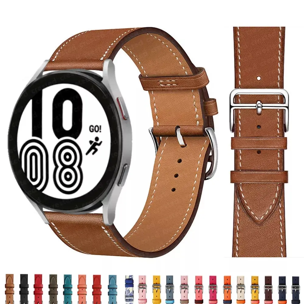 20mm 22mm Watch Band For Samsung Galaxy watch 6/4/classic/5/pro/Active 2/3/S3 correa Leather Bracelet Huawei GT 2 3 4 pro Strap