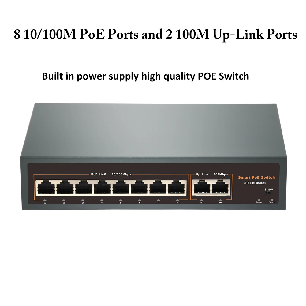 PESENSKA-Commutateur Ethernet PoE sans fil, Smart Internet, 8 ports, 8 canaux, 10 m, 100m, réseau pour les soutiens-gorge de mise en commun, routeur WiFi, caméra IP, I-Wireless