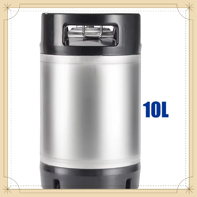 10L 2.5Gal Corny Beer Keg Stainless Steel Ball Lock Keg With Rubber Handle Homebrew Soda Storage Barrel