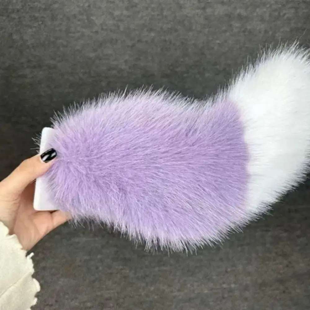 Fluffy Plush Remote Control Wagging Tail Rechargeable Realistic Movement Sound Activated Moving Tail Self-adhesive
