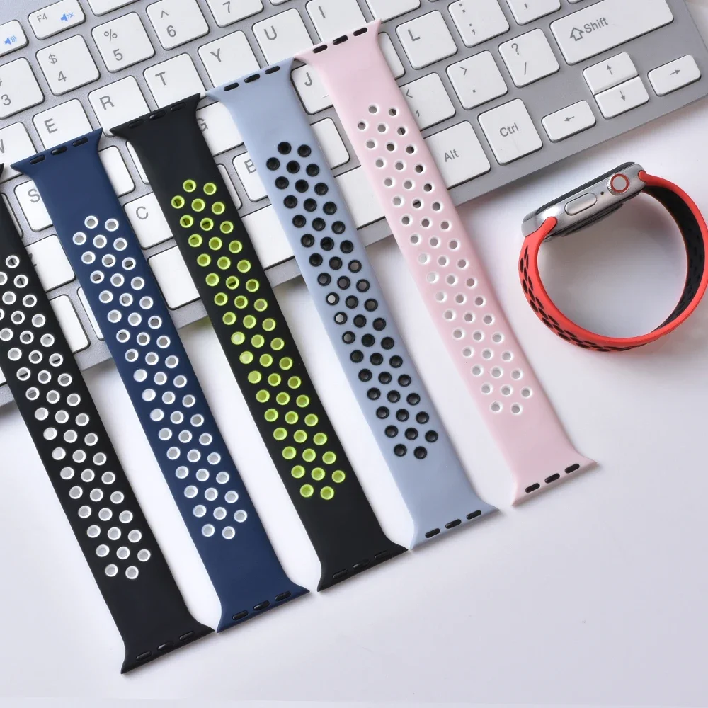 Solo Loop strap For Apple Watch Band 45mm 40mm 44mm 41mm 40mm 49mm 45 mm silicone bracelet iWatch Series 3 4 SE 6 7 Ultra 2 8 9