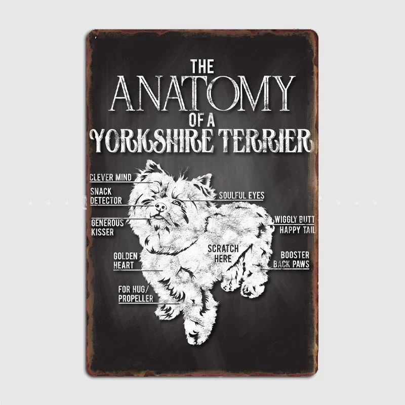 

Anatomy Of A Yorkshire Terrier Poster Metal Sign Club Custom Bar Bedroom Indoor Decor Posters Home Wall Decor Room Decoration