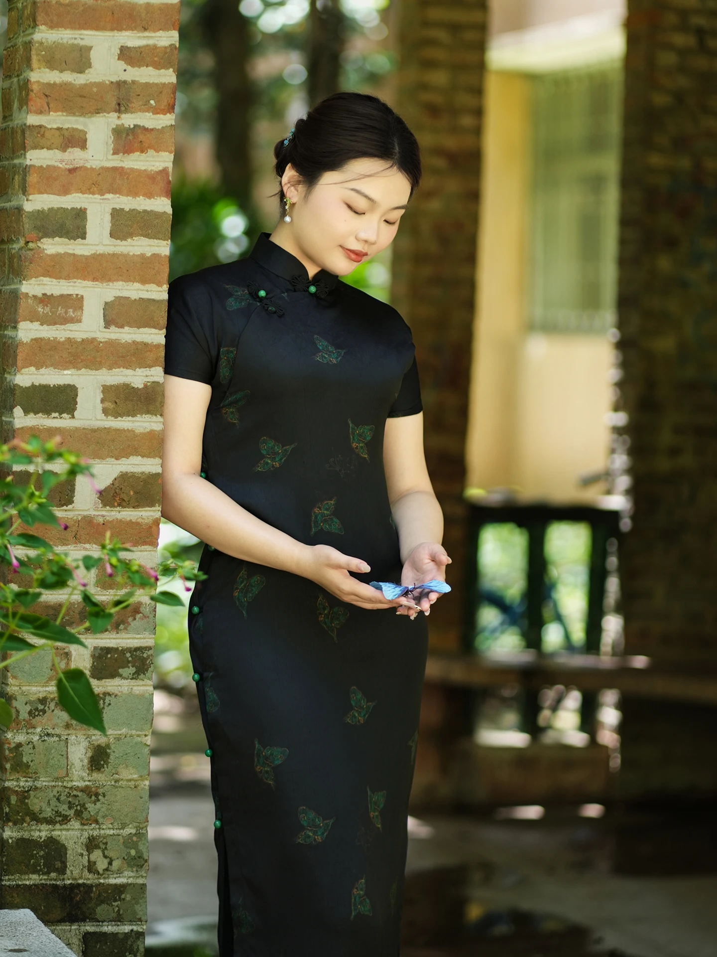 

Элегантная юбка Ele Bla Ancient Method с открытым воротником, новинка 2026 года, большие размеры, для повседневной носки, от Jiangnan Fluff