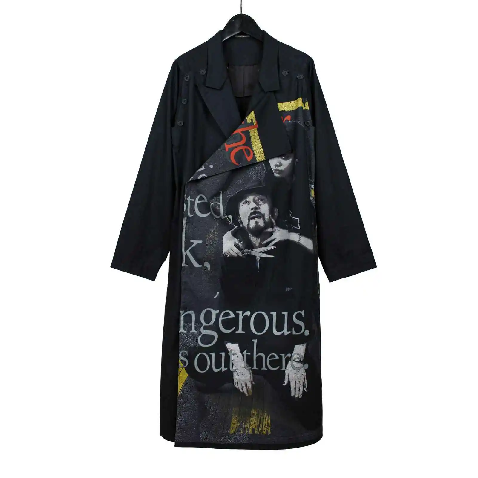 

TOP-YAMAMOTO original design dark, niche, loose, long-sleeved wool print coat designer