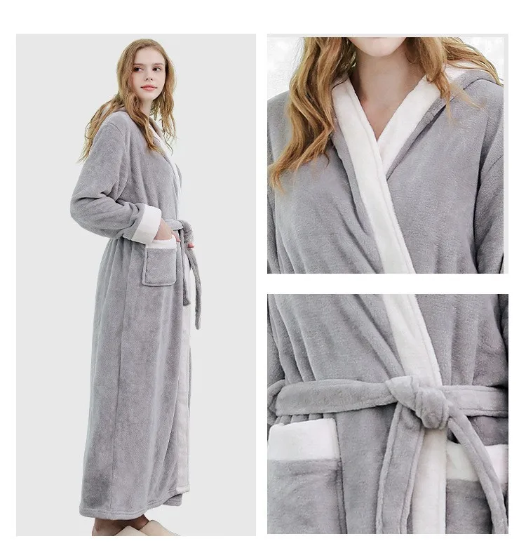 New In Autumn Winter Soft Nightdress Ladies Flannel Long Thick Nightgown Plus Size Comfortable Pajamas  Warm Sleepwear