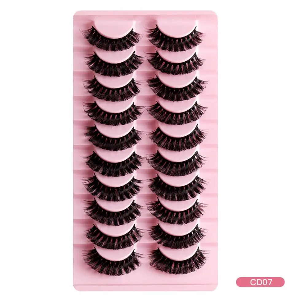 

10Pairs Natural Extensions Reusable DD Curl Lashes False Eyelashes Russian Volume 3D Mink Hair