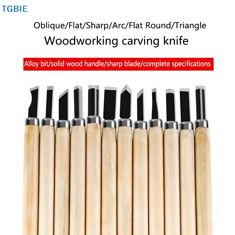 【TL】12pc Handmade woodworking carving Wood Carving Chisels Set For Basic Cutting&Detailed Woodworking DIY Hand Tools Gouges Knif