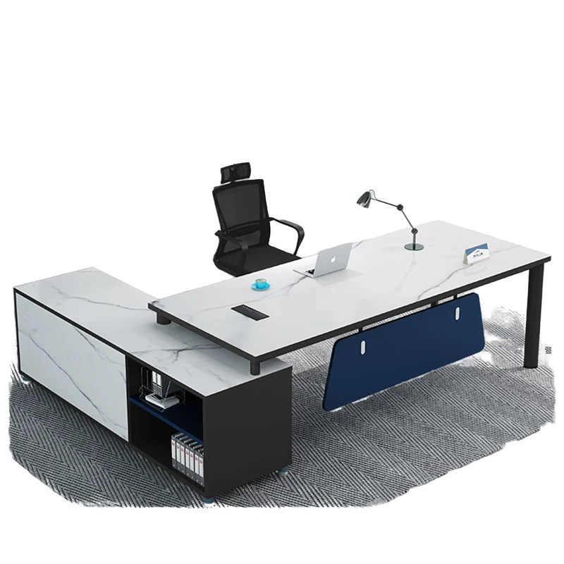 &Customizable Modern Office Furniture Boss Desk Single-Person Workstation with Chair and Cabinet Wooden Panel