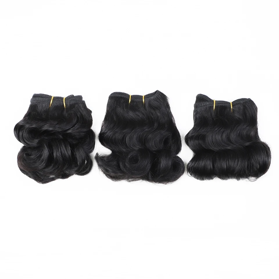 

3pcs Short Curly Hair Bundles Brazilian Hair Weave Bundles 100% Human Hair Bundles Hair Extension Human Hair Bundles Short Curly