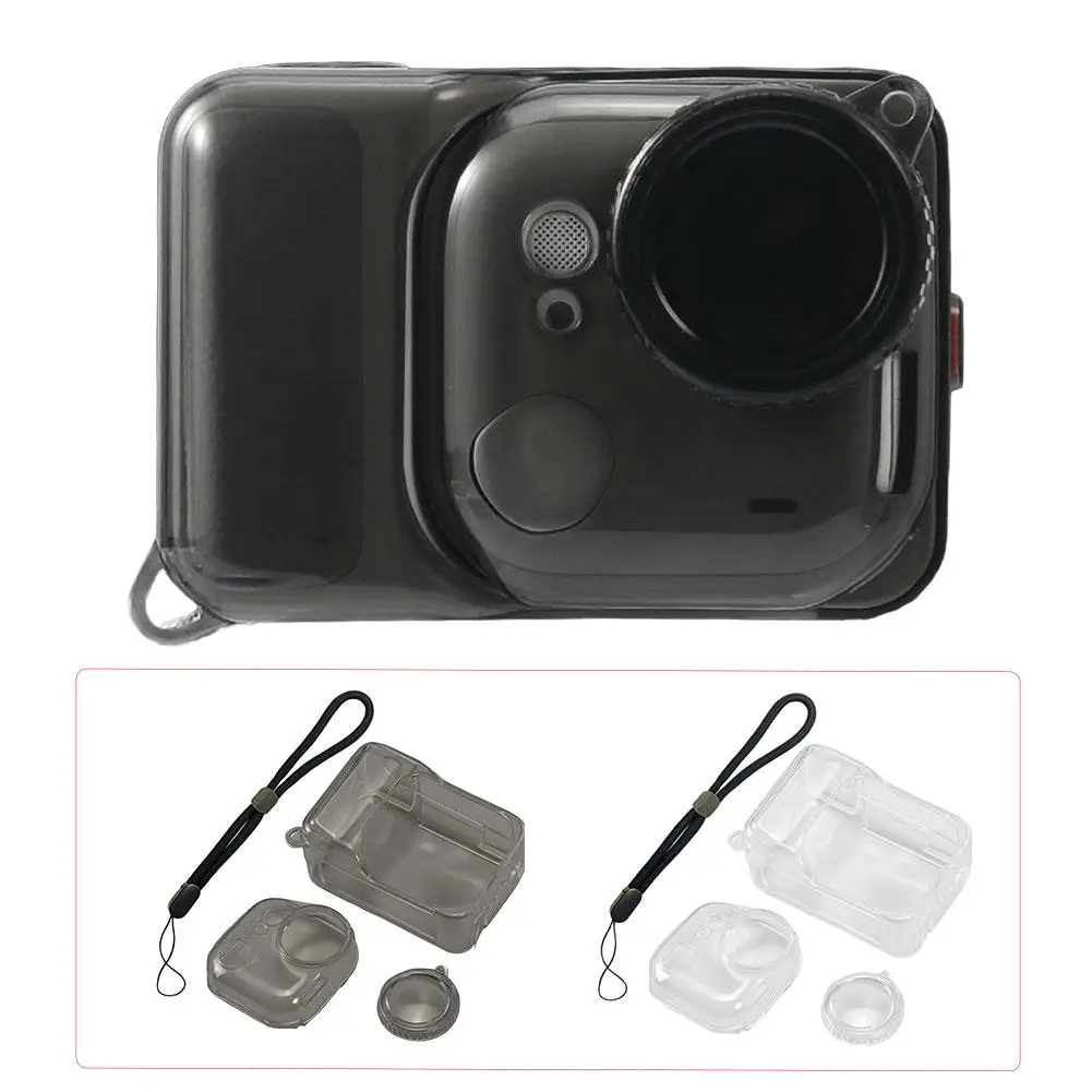 Housse de protection transparente pour Insta360 GO, couverture complète, anti-rayures, capuchon d'objectif, étui de protection transparent avec corde anti-perte ﻿