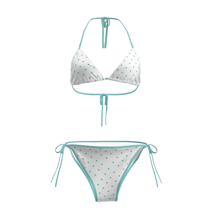 

2026 New Sle Blue Polka Dot Bikini Two Piece Set Women's Strapl Separate Beach Vaion Beachwear Swimming Suit