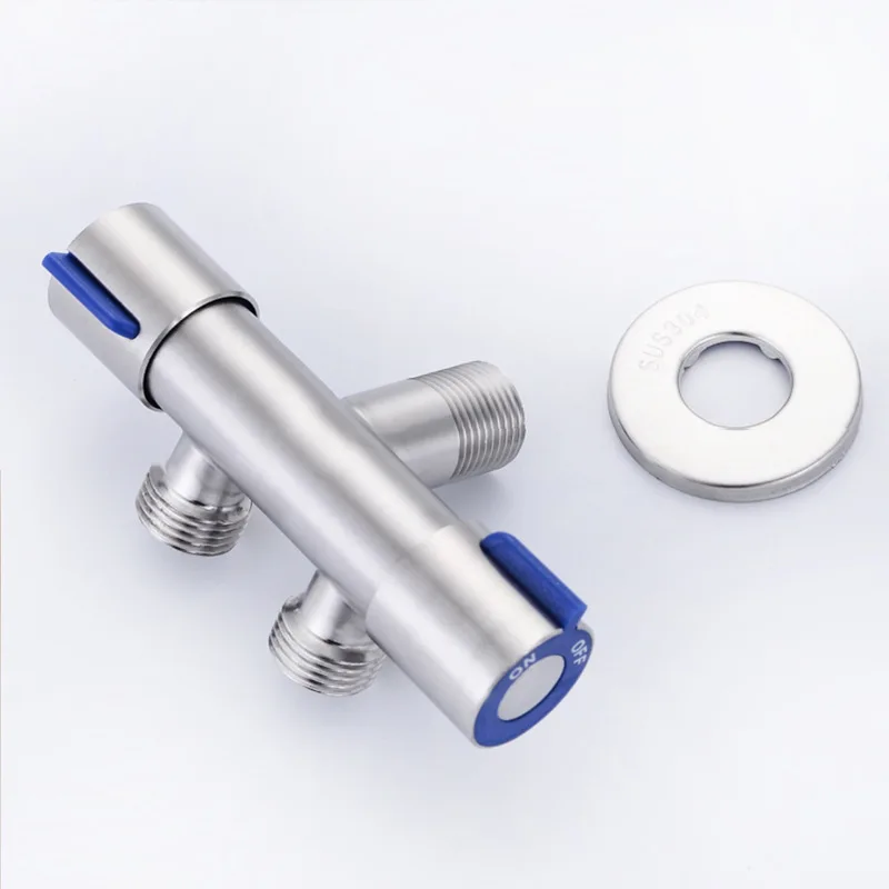 304 Stainless Steel Toilet Angle Valve Outlet Valve One in And Two Out Dual Use Angle Valve Bathroom Accessories