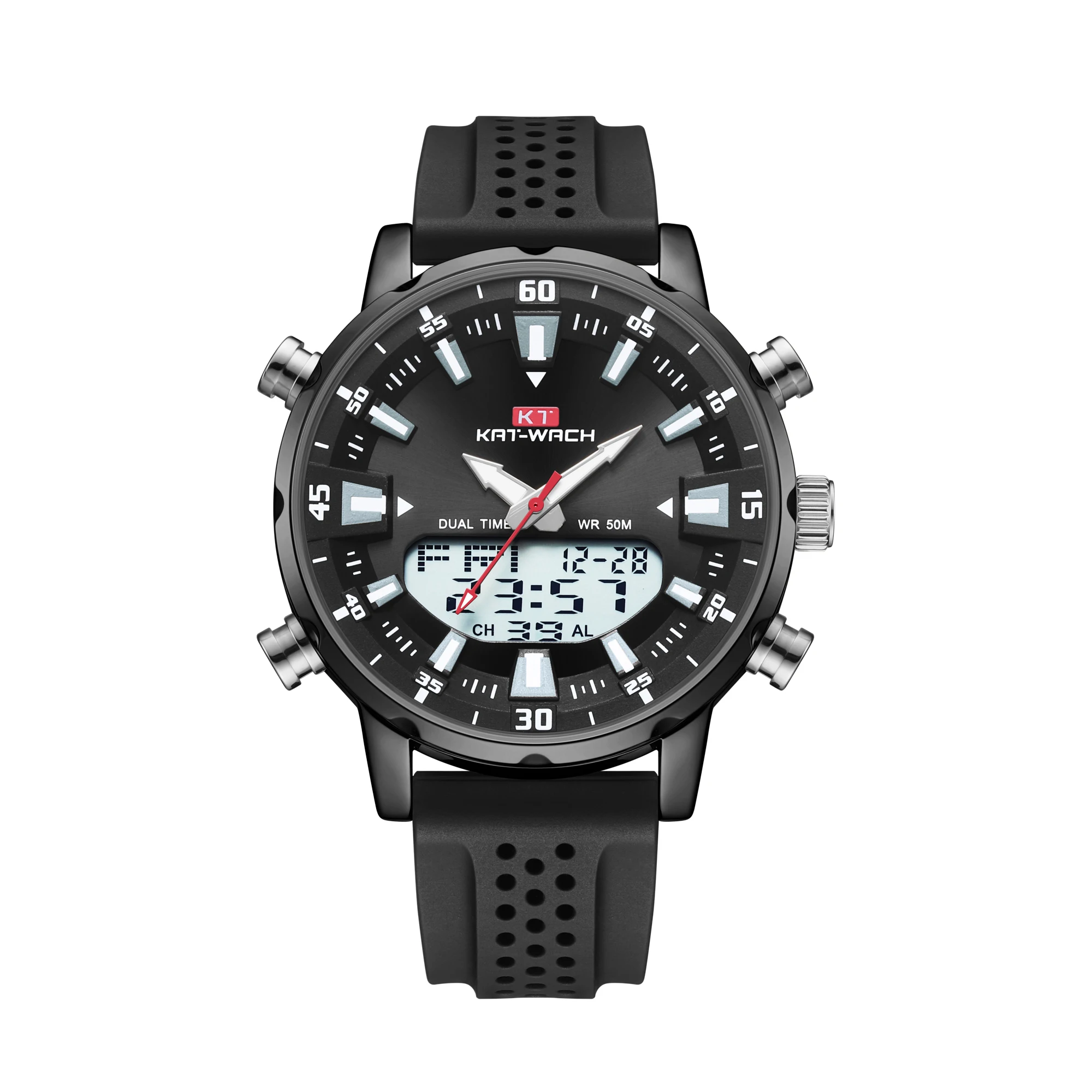 kat-wach Men\'s quartz watches original waterproof high quality automatic male timepiece black watch gifts for dad watches men