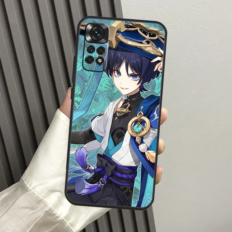 Genshin Impact Wanderer Phone Case For Xiaomi Redmi Note 12 11 8 9 10 Pro 10S 11S 8T Redmi 10C 10A 10 12C 9C Funda