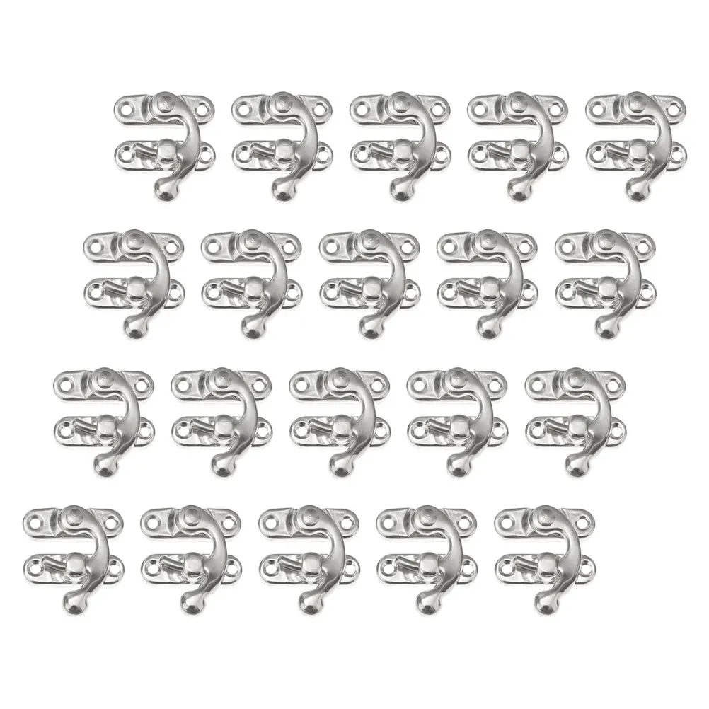 20 قطعة أقفال صندوق خشبي عتيق المزالج الأجهزة Crafts بها بنفسك الحرف والمجوهرات الصدر الأدوات الفضة خمر مزلاج خزانة #4