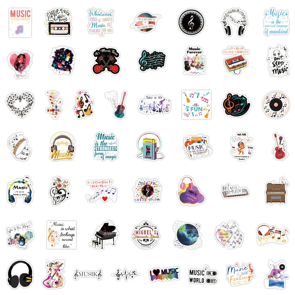 10/30/50/100Pcs Concert Music Song Sticker For Snowboard Laptop Luggage Car Fridge DIY Styling Vinyl Sticker