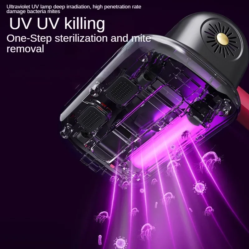 8000pa UV-C Wireless Vacuum Cleaner Mite Removal Handheld Mattress Bed Dust Remover Indepth Cleaning Sofa Detachable Filter