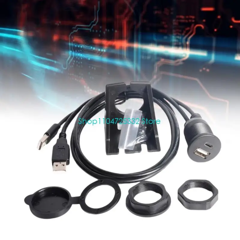 P5EA 1Meter USB A Male to USB Female Type C Female Extension Cord Durability