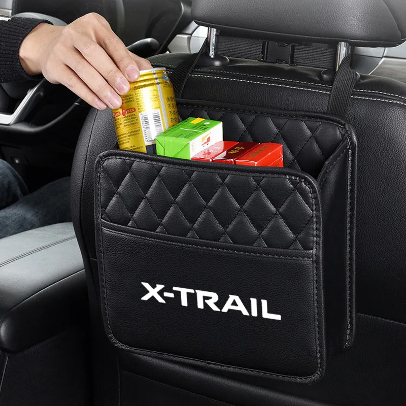 Car Storage Box Back Seat Place Water Cup Portability With logo Black Durable Car Storage Bag For Nissan X-Trail Car Accessories