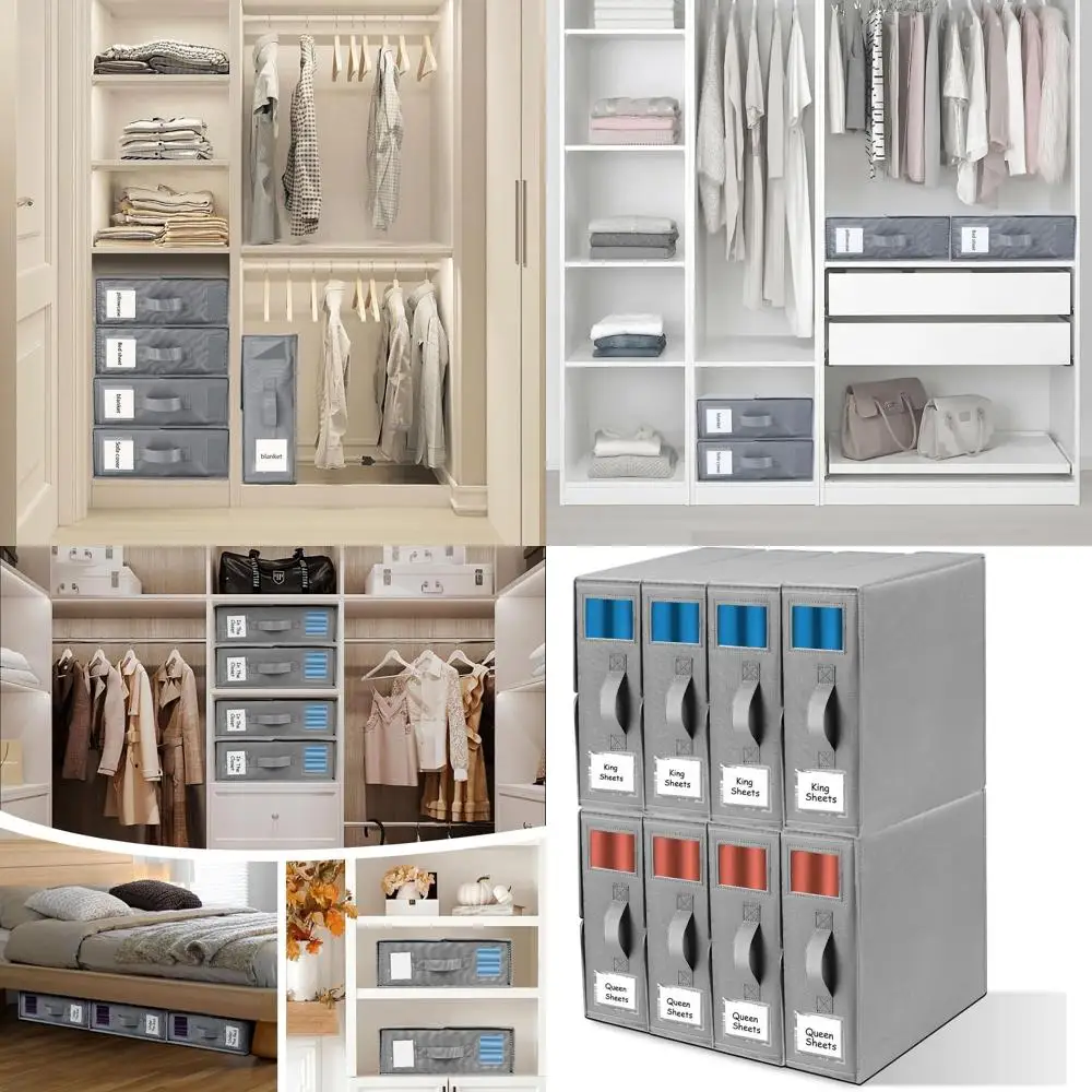 

Набор из 8 складных органайзеров для хранения постельного белья, идеально подходит для одеял, наволочек, пледов и полотенец