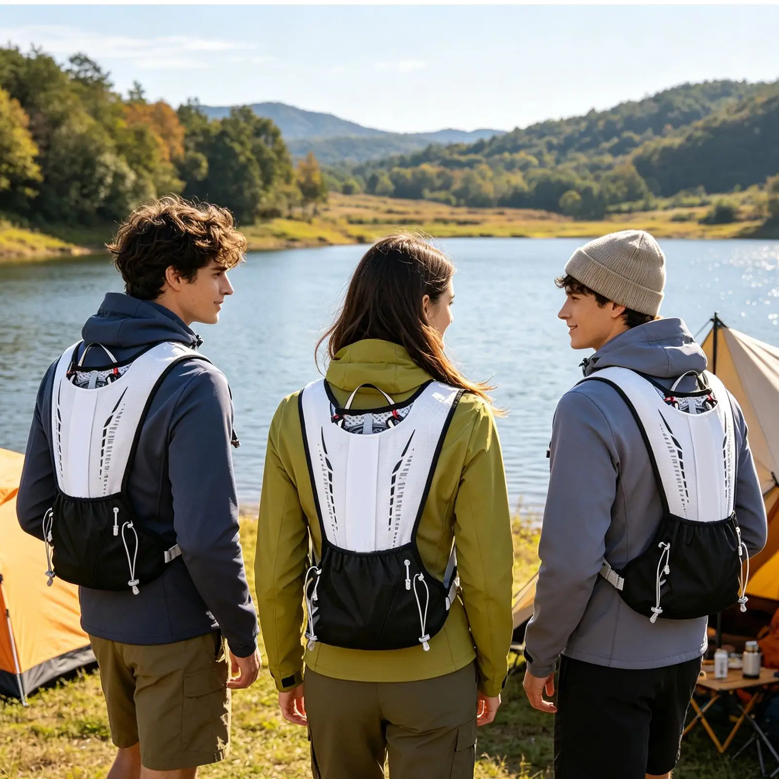 Hydration Vest Adjustable Strap Breathable Chest Bag Mens Running Vest For Outdoor Sports Racing Fitness Cycling Runners Camping