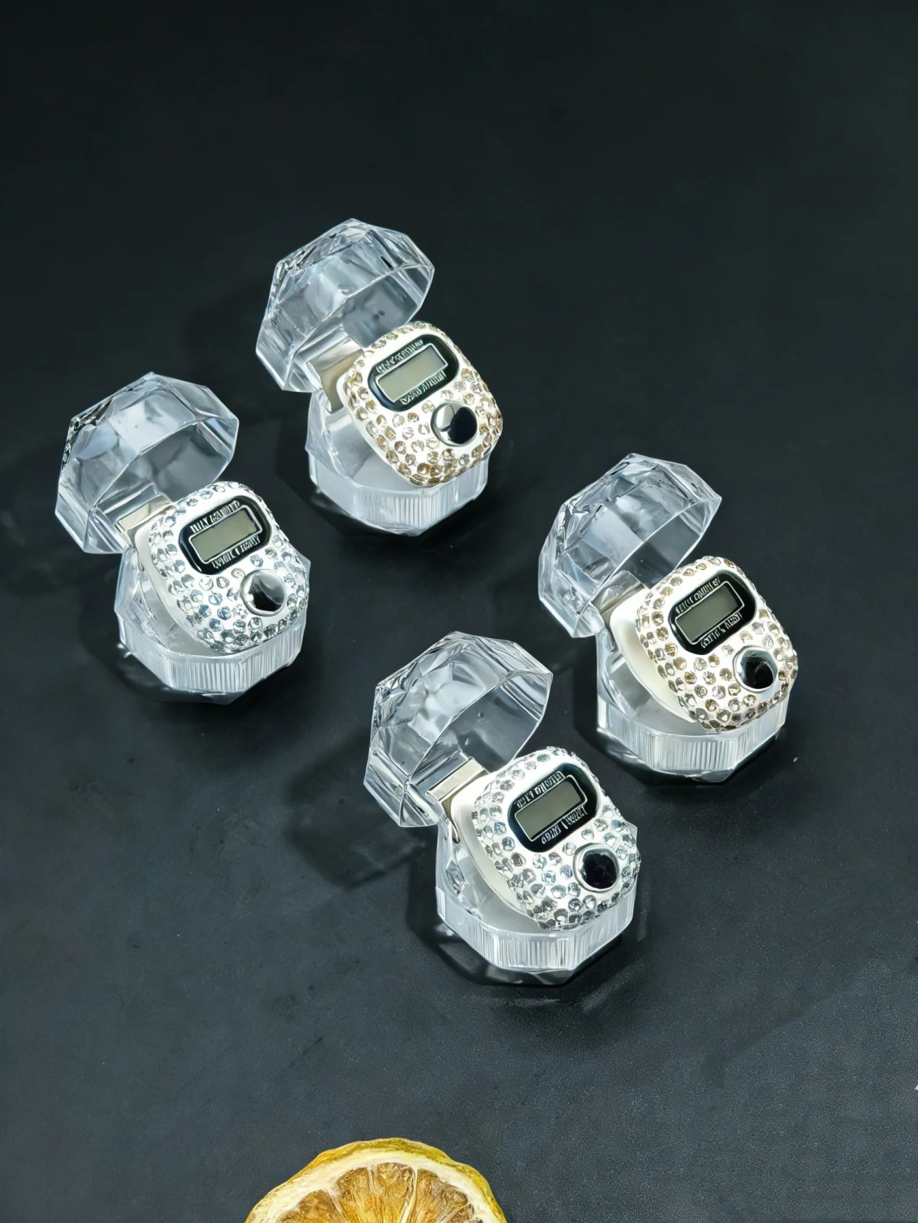 1013 Diamond Engraved Ring Counter, Manual Counter, Crowd Flow Meter, Elegant Transparent Gift Box