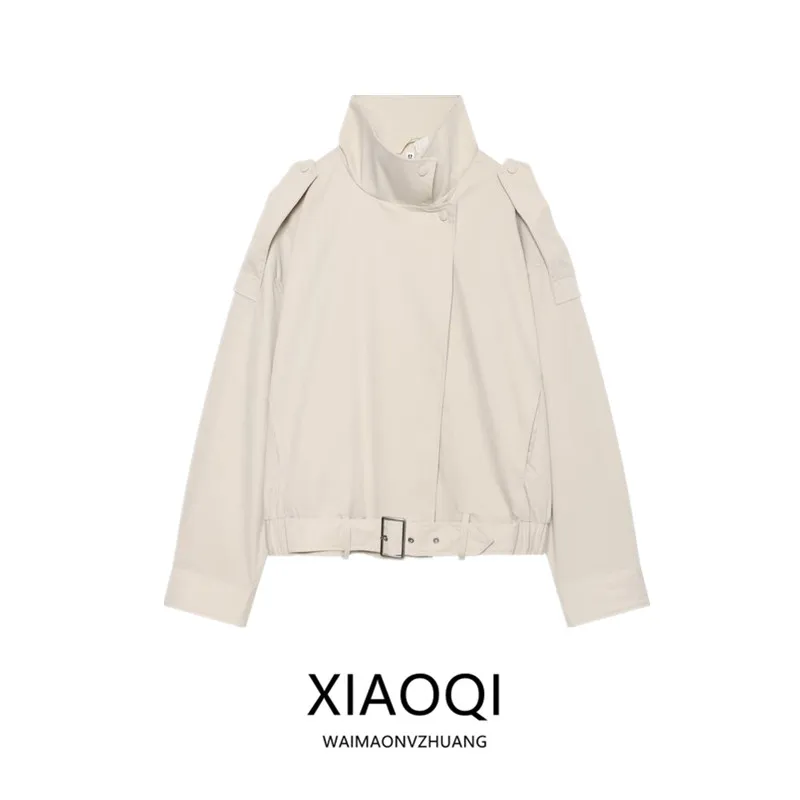 Autumn 2026 Women's Loose Fit Versatile Belted Jacket Coat Design Commute Style Other Material 100% Female Suitable