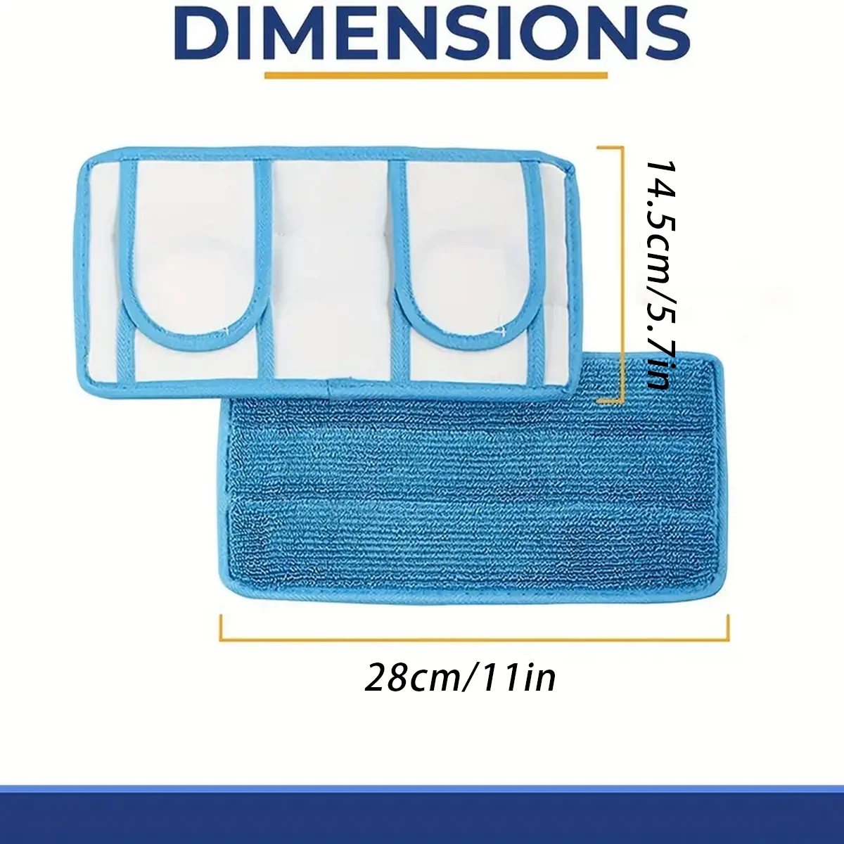Reusable Mop Pad For Mop, 11*5.7inch Microfiber Mop Pad Refill Washable For Hard Floor Baseboard Cleaning, Wet/Dry Cleaning Pad