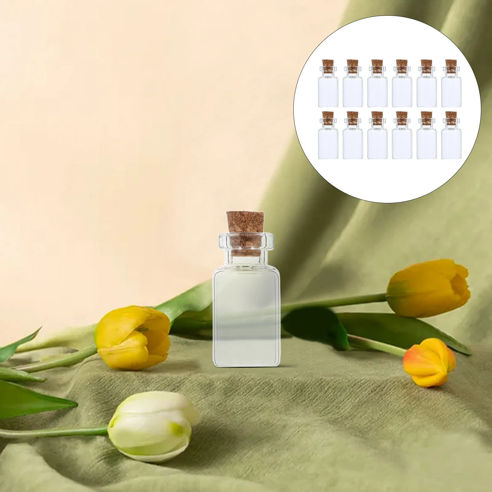 

18pcs Mini Glass Diy Decoration Clear Cork Wishing Bottle Home Decor Storage Travel Jar Small Message Bottle Art Craft Display