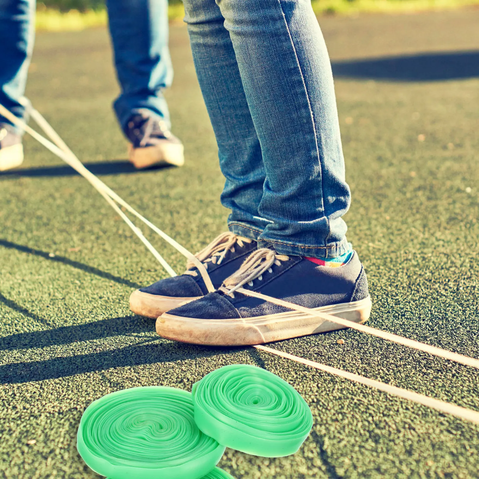 3Pcs Kids Jumping Elastic Bands Portable Outdoor Skipping Rope Exercise Bands Physical Education Equipment School Play Fun