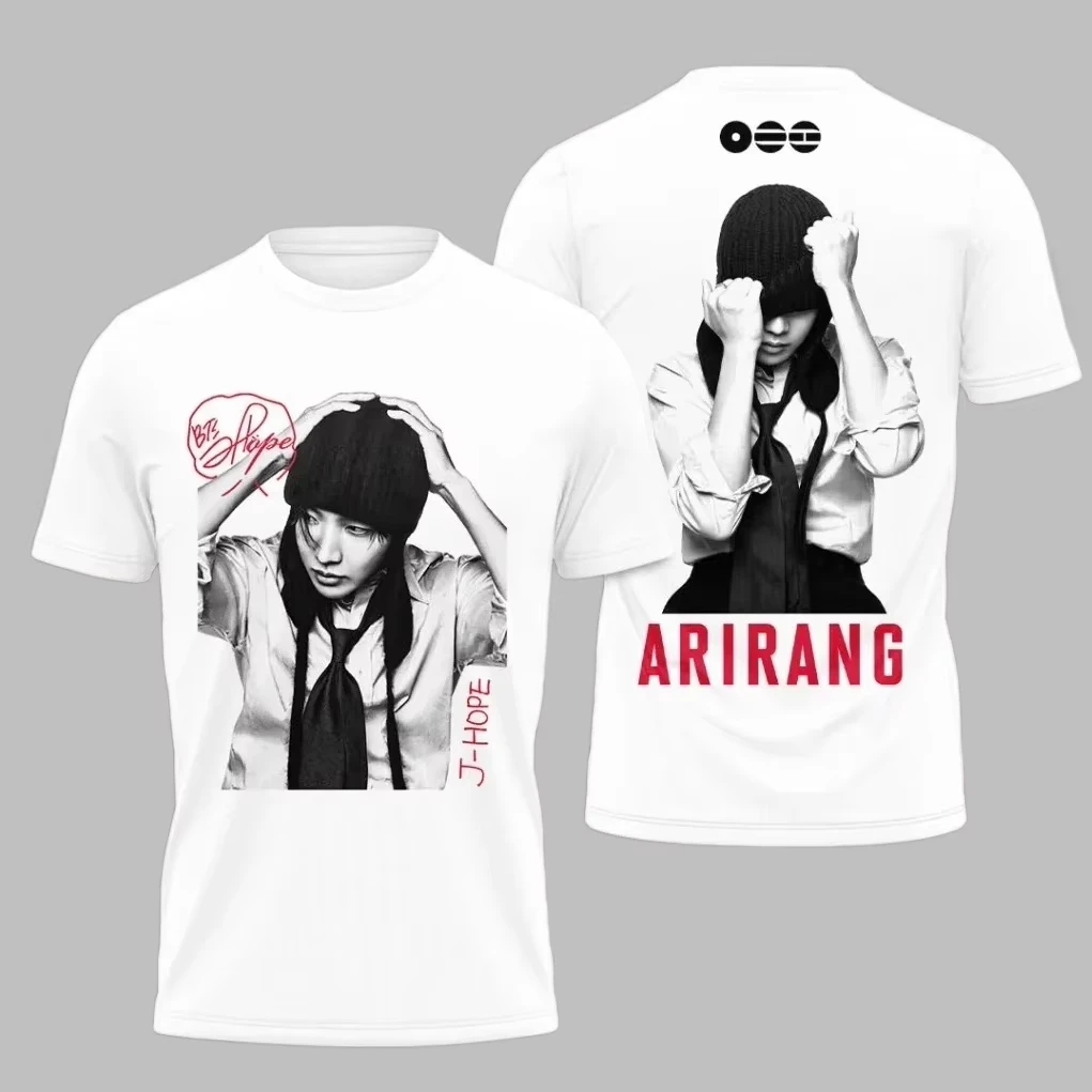 2026 BTT Arirang Graphic T-shirt Men and Women Summer Cotton T Shirt Fashion High Quality Short Sleeved Top Streetwear Unisex