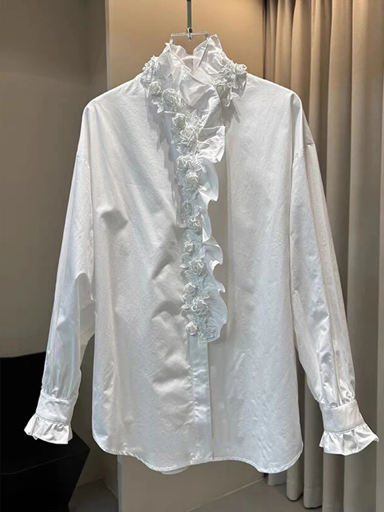 

Женские блузки с расклешенными рукавами, красивые женские топы, рубашки, весенняя тонкая шифоновая рубашка, роскошная женская блузка