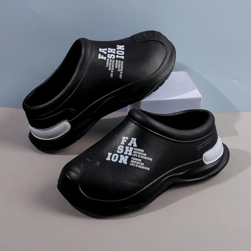Chef's shoes for men, new model, non-slip, odor-resistant, soft-soled, closed-toe slippers, waterproof kitchen work shoes