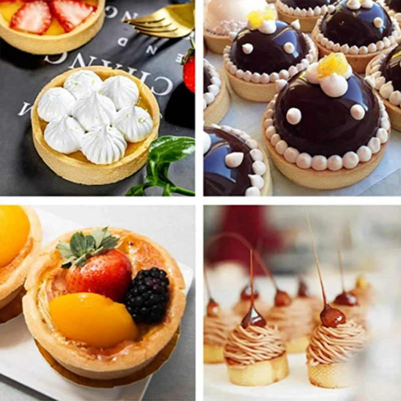 Stainless Steel Tart Ring, Heat-Resistant Perforated Cake Mousse Ring Round Double Rolled Tart Ring Metal Mold