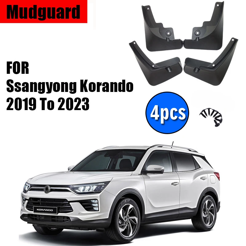 Guardabarros delantero y trasero para Ssangyong Korando, accesorio para salpicaduras de coche, 4 piezas, 2019, 2020, 2021, 2022, 2023