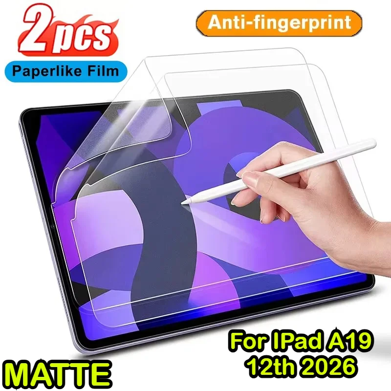 

2 шт. матовых защитных пленок, имитирующих бумагу, для iPad 2026 A19 12-го поколения Air 8 7 6 11 13 M4 M3 Pro 13 M5 10.9" 11-го 10-го поколения Mini 7 6 10.2 Screen