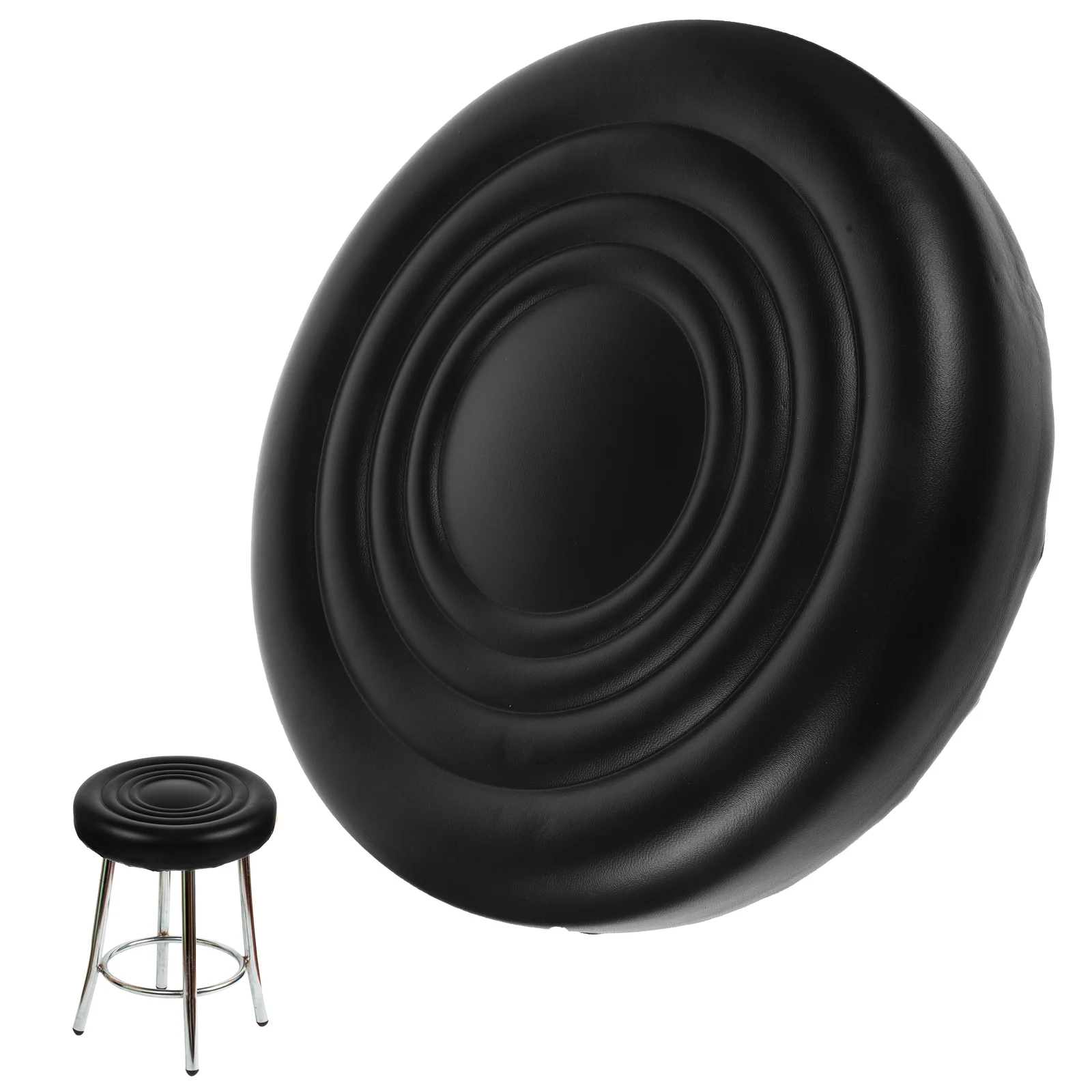 

Bar Stool Replacement Seat Black Padded Pu High Density Sponge Round Chair Part Home Restaurant School