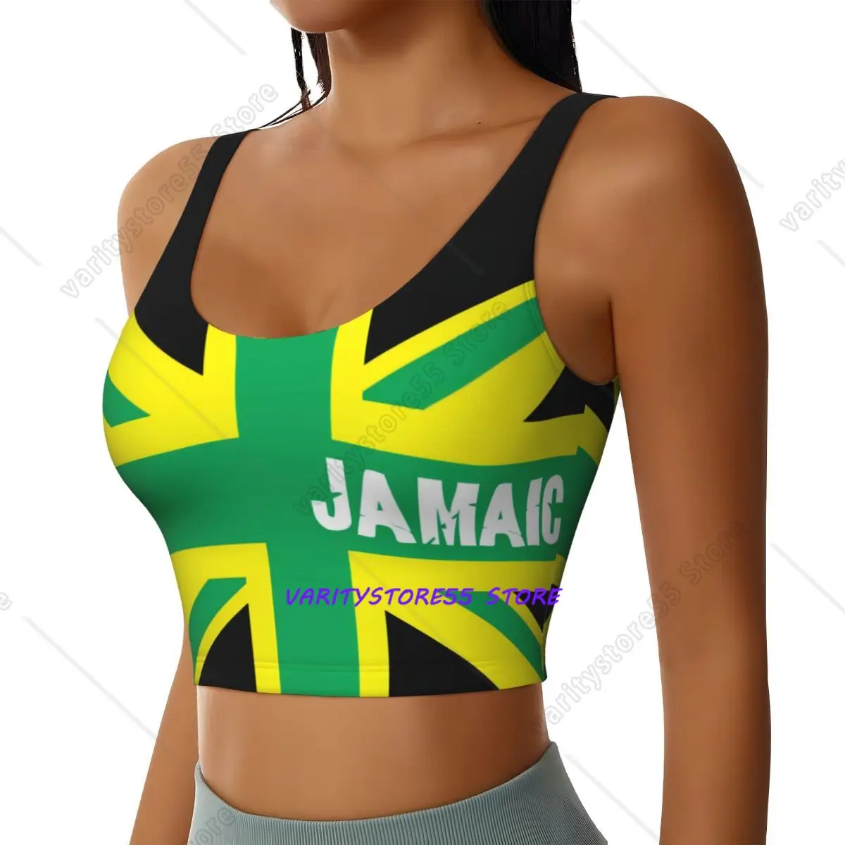 Jamaica Kingdom Women Sexy Sports Vest   Female Streetwear Sport Lingerie Tee Crop Top