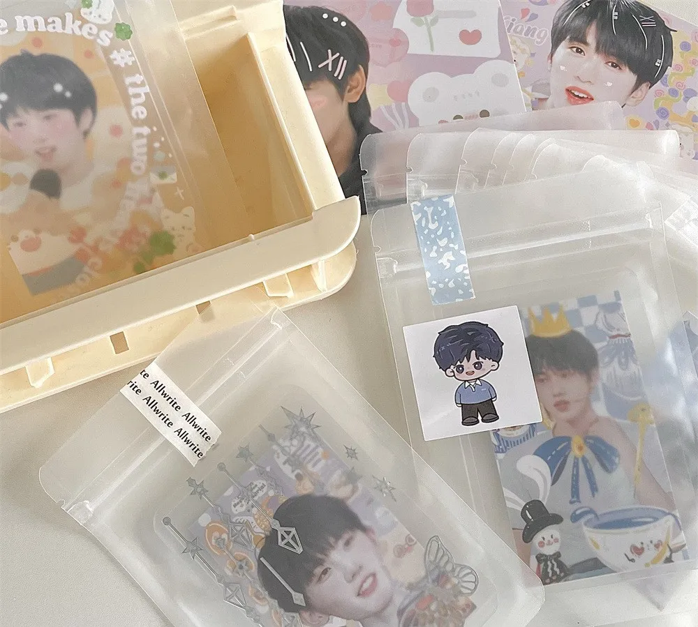 Imagem -05 - Minkys Ins-kpop Cartão Toploader Bolsa de Armazenamento Photocard Idol Photo Cards Papelaria Case Protetora Quente 50 Pcs por Pacote