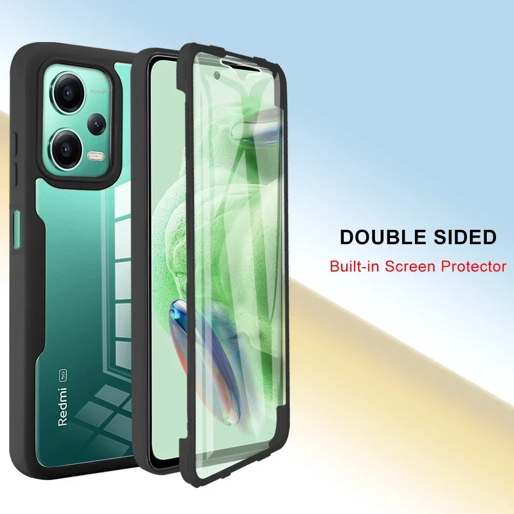 Front + Back Protect ShockProof Case For Xiaomi REdmi A3 13C Note 13 12 14 13T 12T 11T Poco  X5 X6 Pro C65 F5 360 Degrees Cover