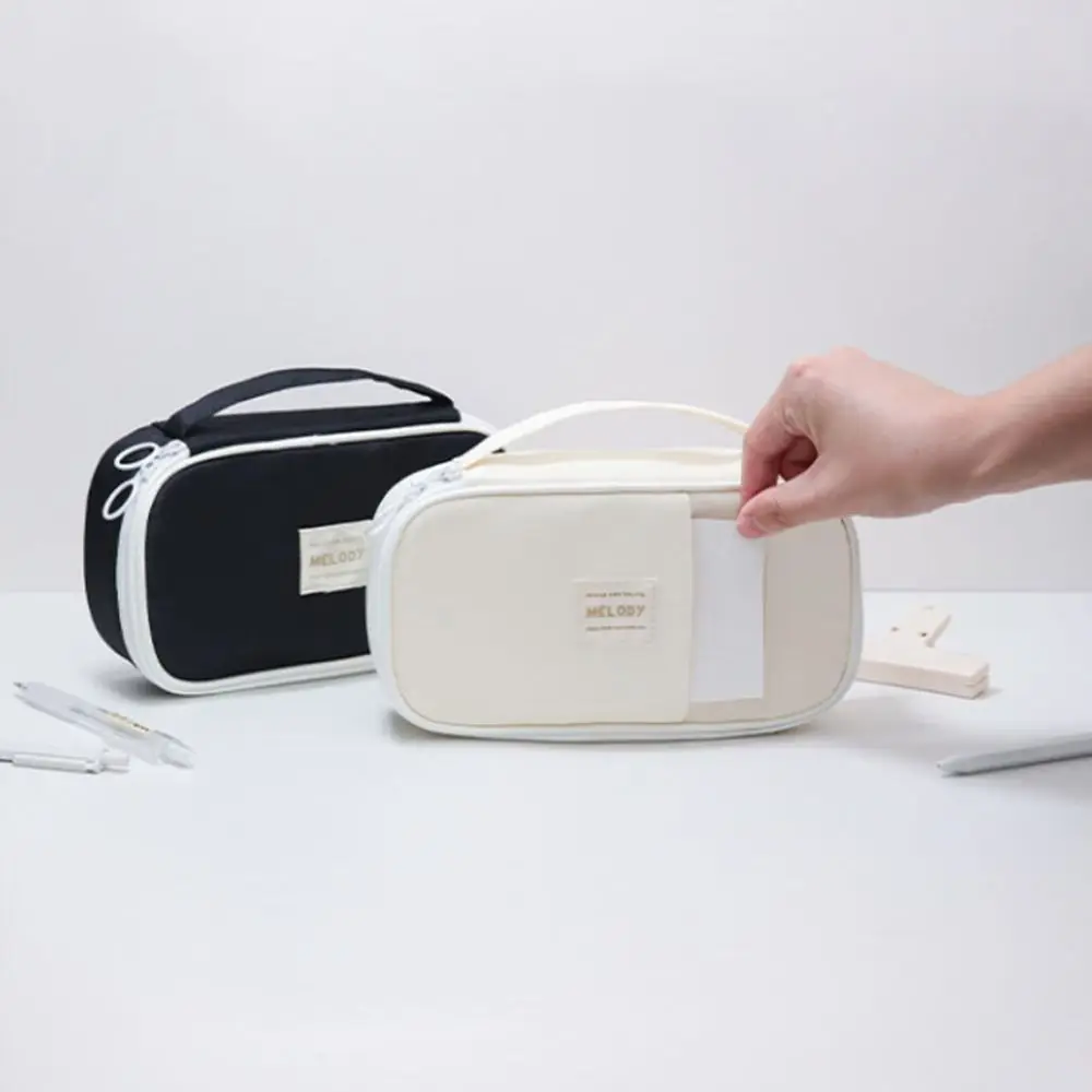 Kawaii пеналы большой емкости, эстетическая портативная коробка для хранения канцелярских принадлежностей, милая многофункциональная сумка-карандаш на молнии, сумка