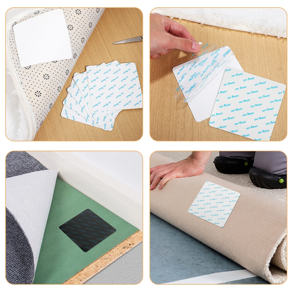 20 قطعة وسادة مضادة للانزلاق للسجاد منصات غير قابلة للغسل لأرضية بلاط الخشب الصلب لا بقايا شريط سجادة مزدوج الجوانب