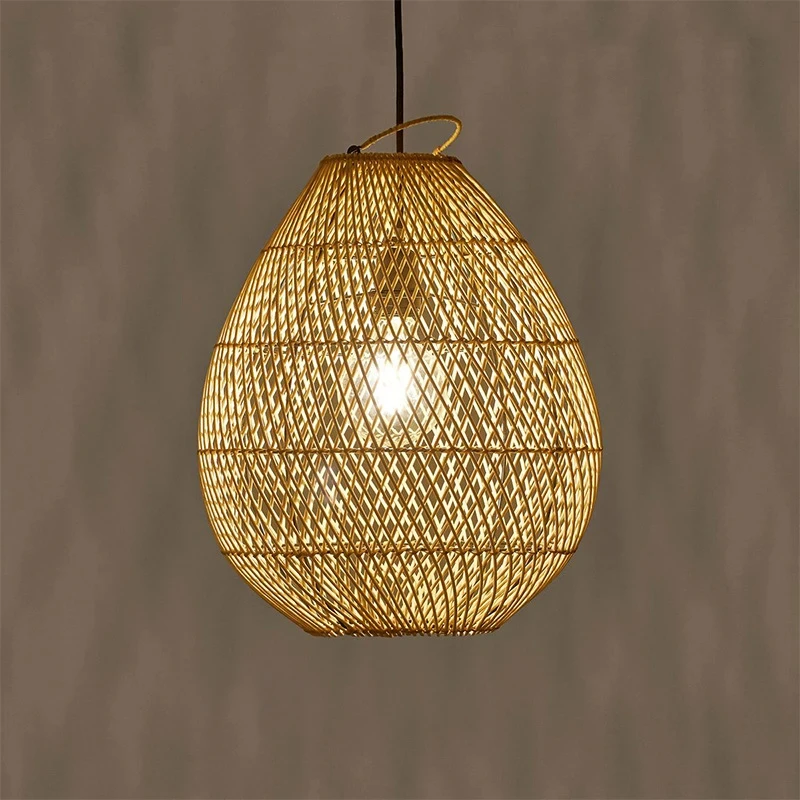 

Rattan Retro Pendant Lights Hand-woven Hanging Basket Lamps for Dining Room Furniture Restaurant Lights Loft Hanglamp Luminaire