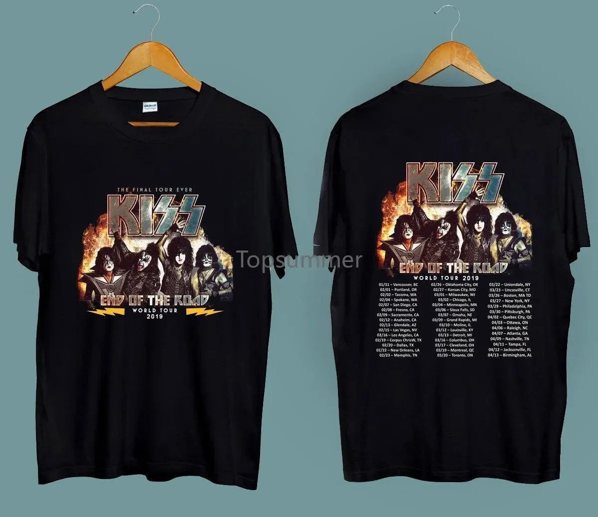 New Kiss Band End Of The Road Tour 2019 T Shirt Size S To 3Xl Hot New Summer Fashion T-Shirt