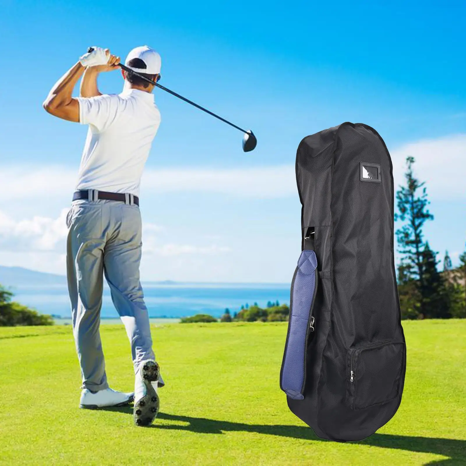 Golf Bag Rain Cover Carry Bag Water Resistant Men Women Dust Protection Golf Club Rain Cover with Zipper Golf Bag Travel Cover