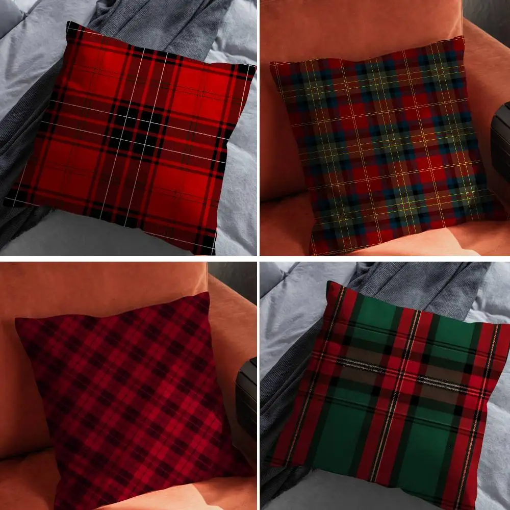 

s-Scottish TartanS Pillow Case For Car Pillows 60x60 Cushions Luxury Double sided Cover Home and Decoration Sofa 30x30